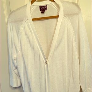White Chaps cardigan sweater